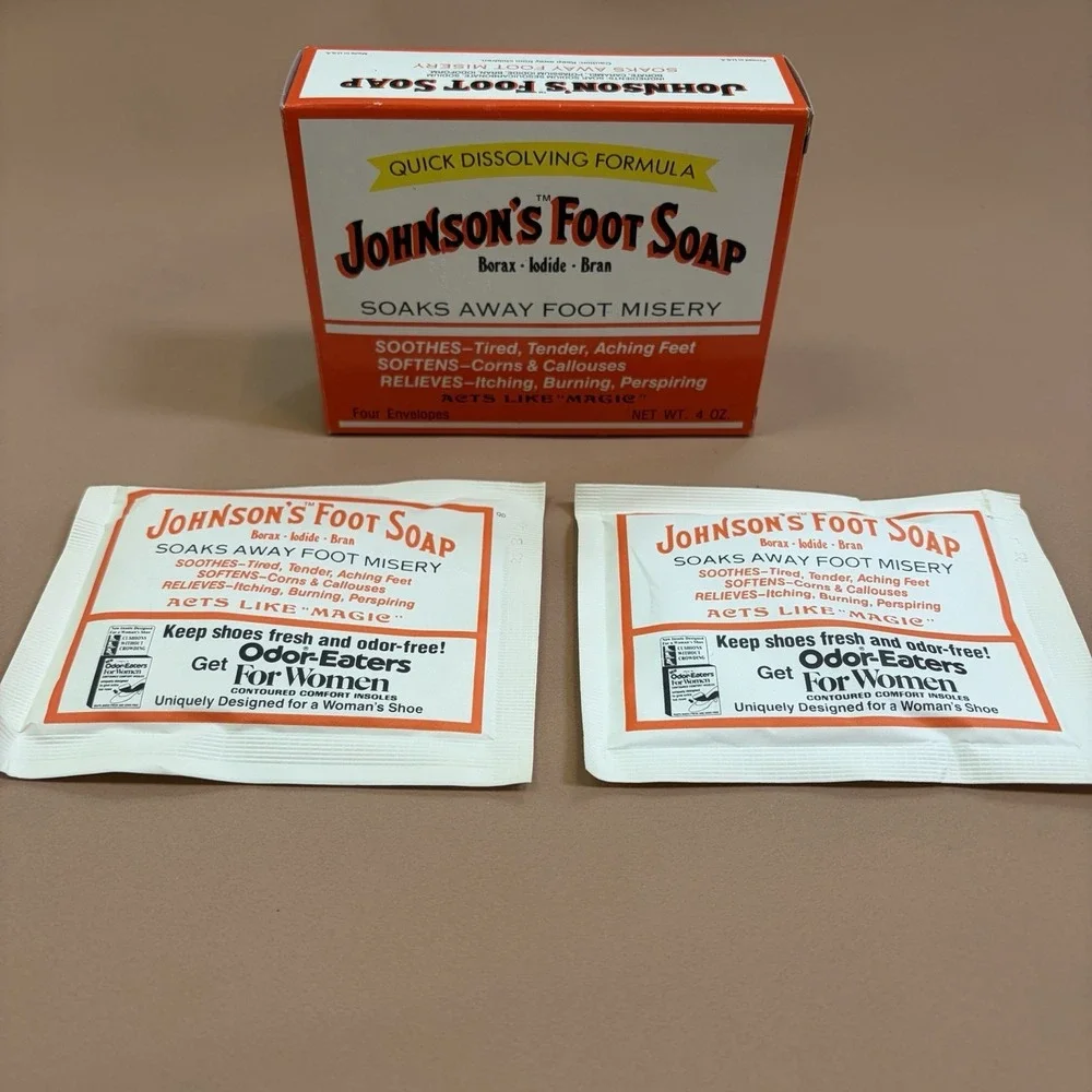 Johnsons Foot Soap‎ Powder Soak 2 Packets With Box Discontinued NOS